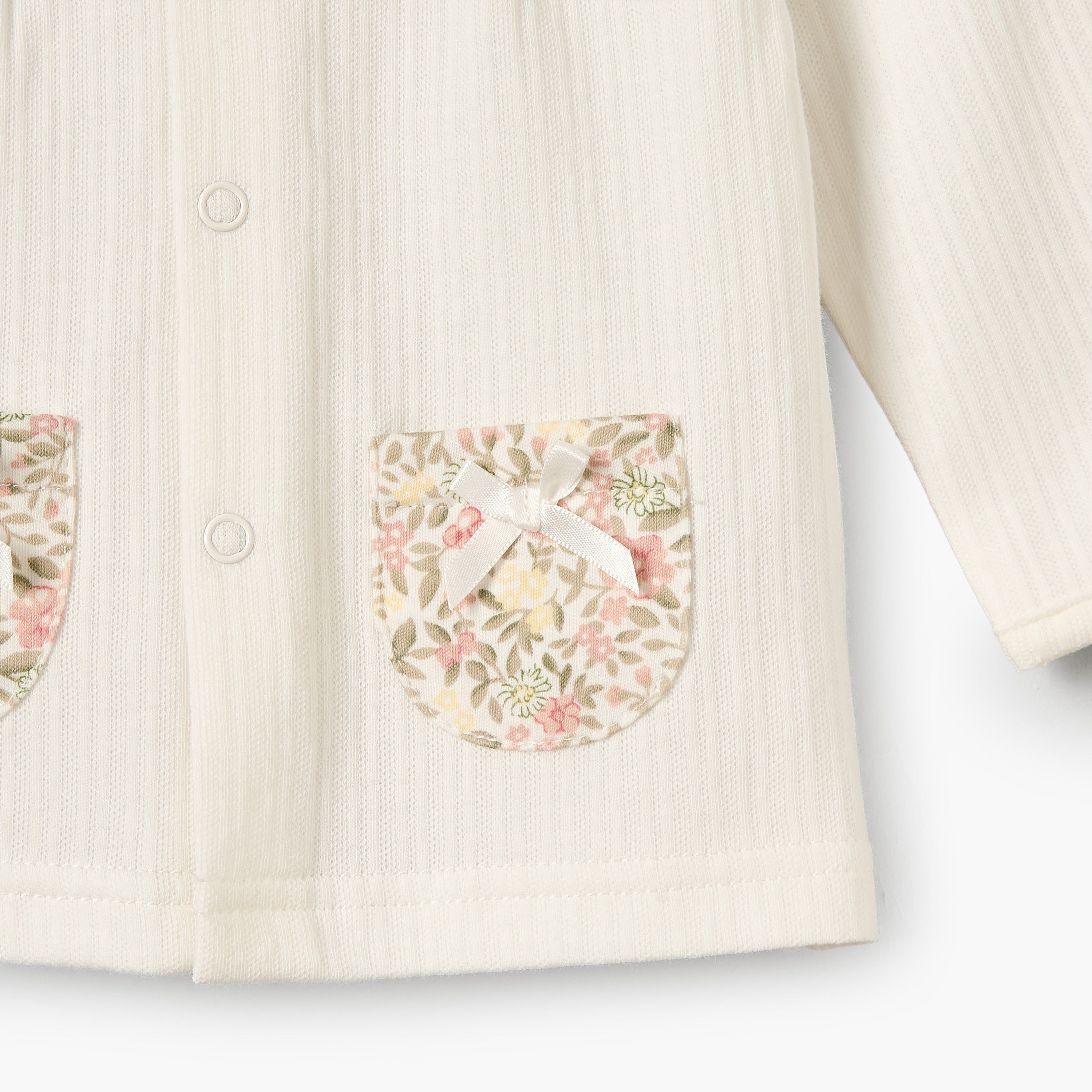 Juniors Cotton Round Neck Long Sleeves Pyjama Set with Floral Print