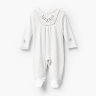 Giggles Round Neck Long Sleeves Sleepsuit with Floral Embroidery-undefined-image-1
