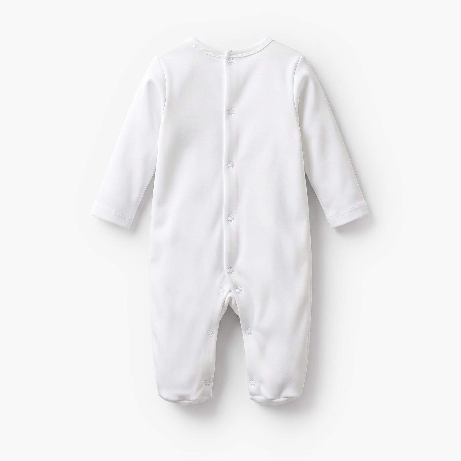 Giggles Round Neck Long Sleeves Sleepsuit with Floral Embroidery