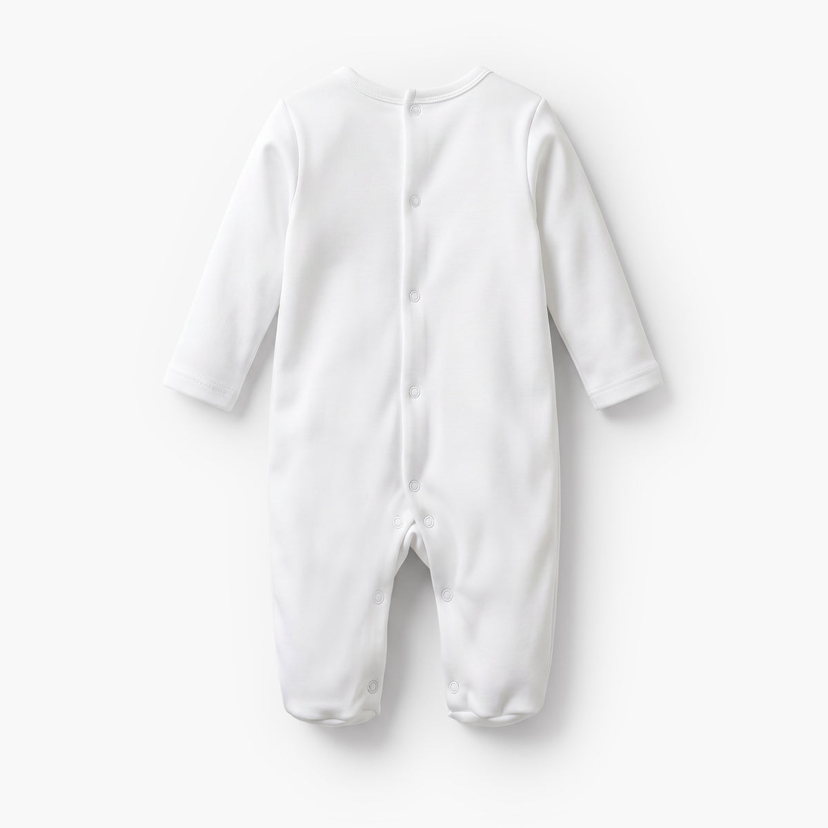 Giggles Round Neck Long Sleeves Sleepsuit with Floral Embroidery