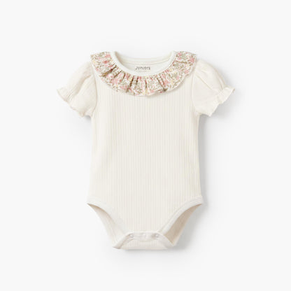 Set of 2 Juniors Round Neck Bodysuit with Floral Print