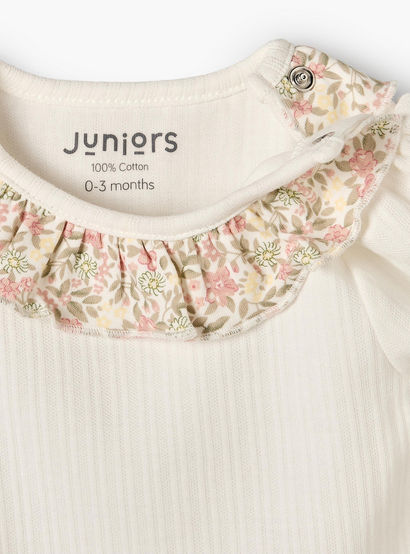 Set of 2 Juniors Round Neck Bodysuit with Floral Print-baby-boys-clothing-bodysuits-image-6