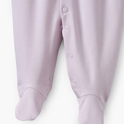 Giggles Collared Long Sleeves Sleepsuit with Floral Embroidery