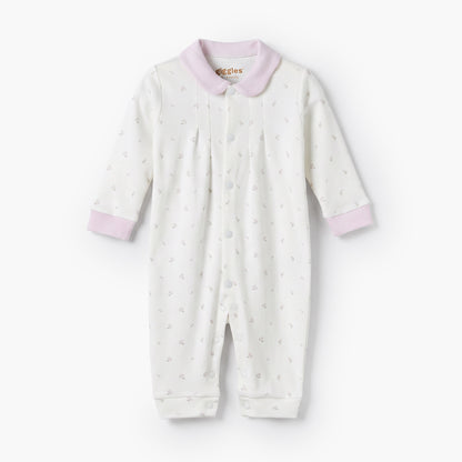 Giggles Collared Long Sleeves Sleepsuit with Floral Print