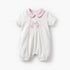 Giggles Peter Pan Collar Short Sleeves Romper with Floral Embroidery - Purple / 12-18 mths