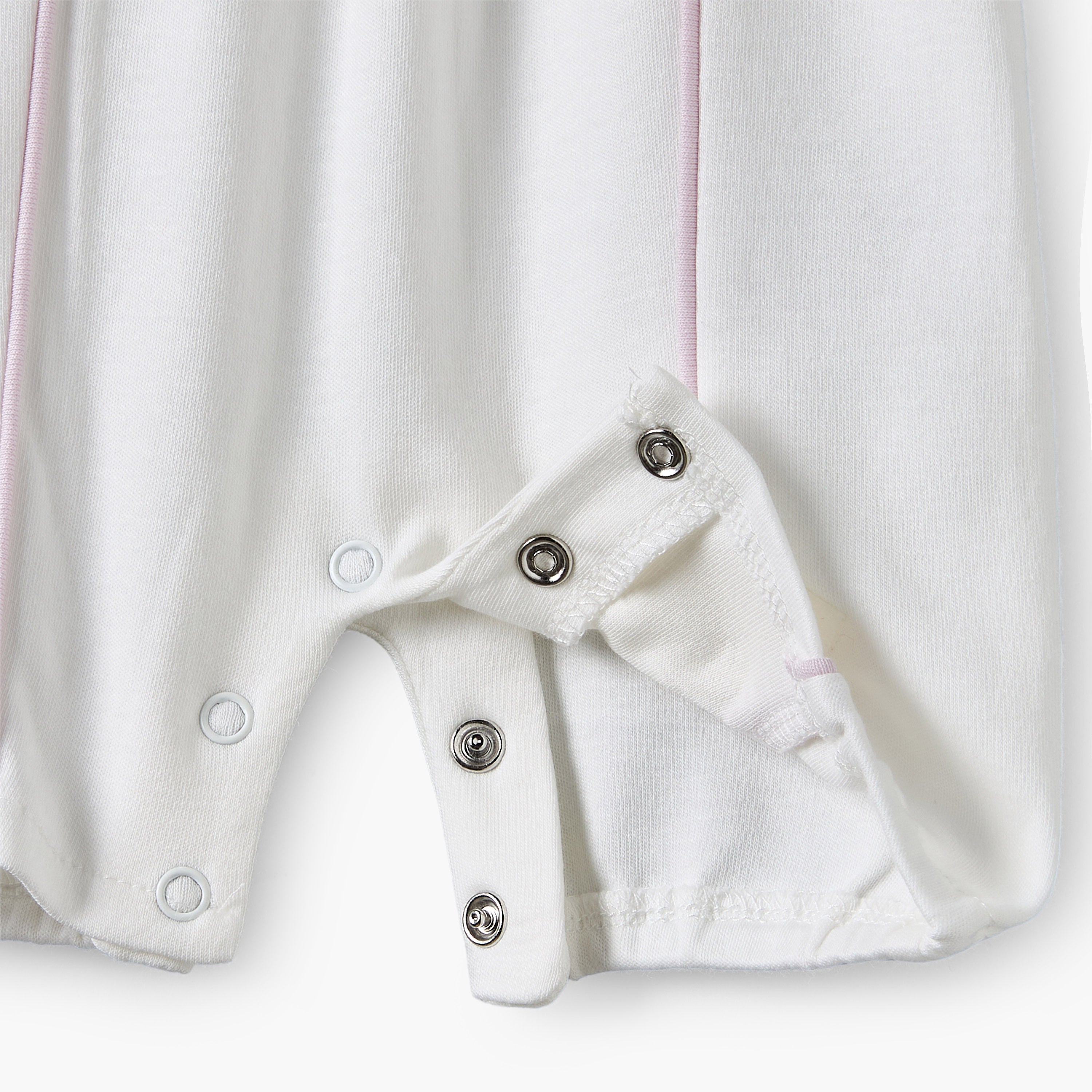 Giggles Peter Pan Collar Short Sleeves Romper with Floral Embroidery