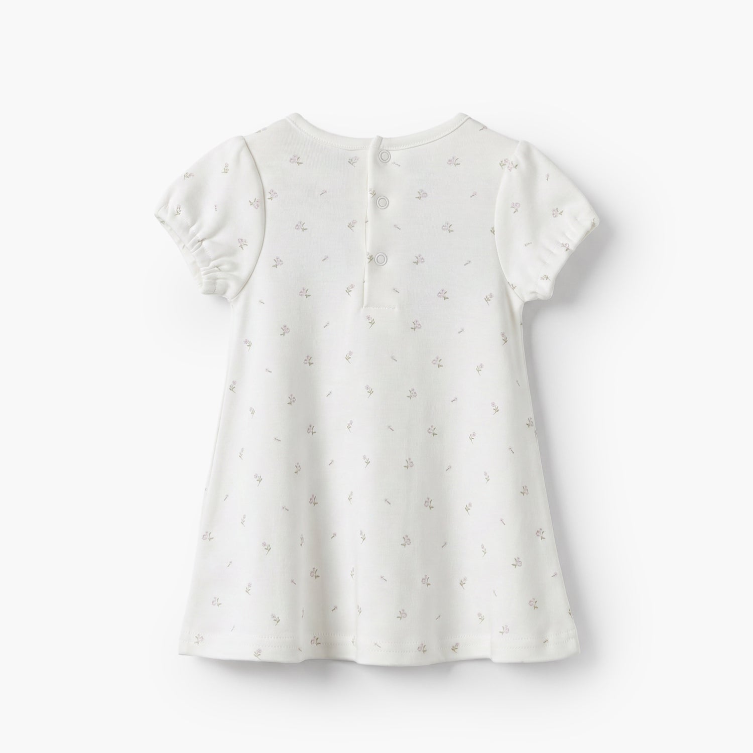 Giggles Round Neck Short Sleeves Knee Length A-line Dress with Floral Print