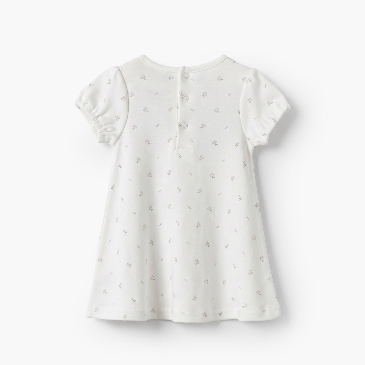 Giggles Round Neck Short Sleeves Knee Length A-line Dress with Floral Print