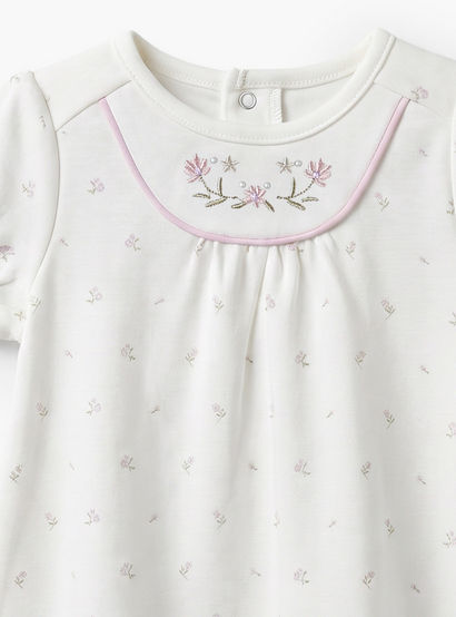Giggles Round Neck Short Sleeves Knee Length A-line Dress with Floral Print-baby-girls-clothing-dressesandjumpsuits-image-4