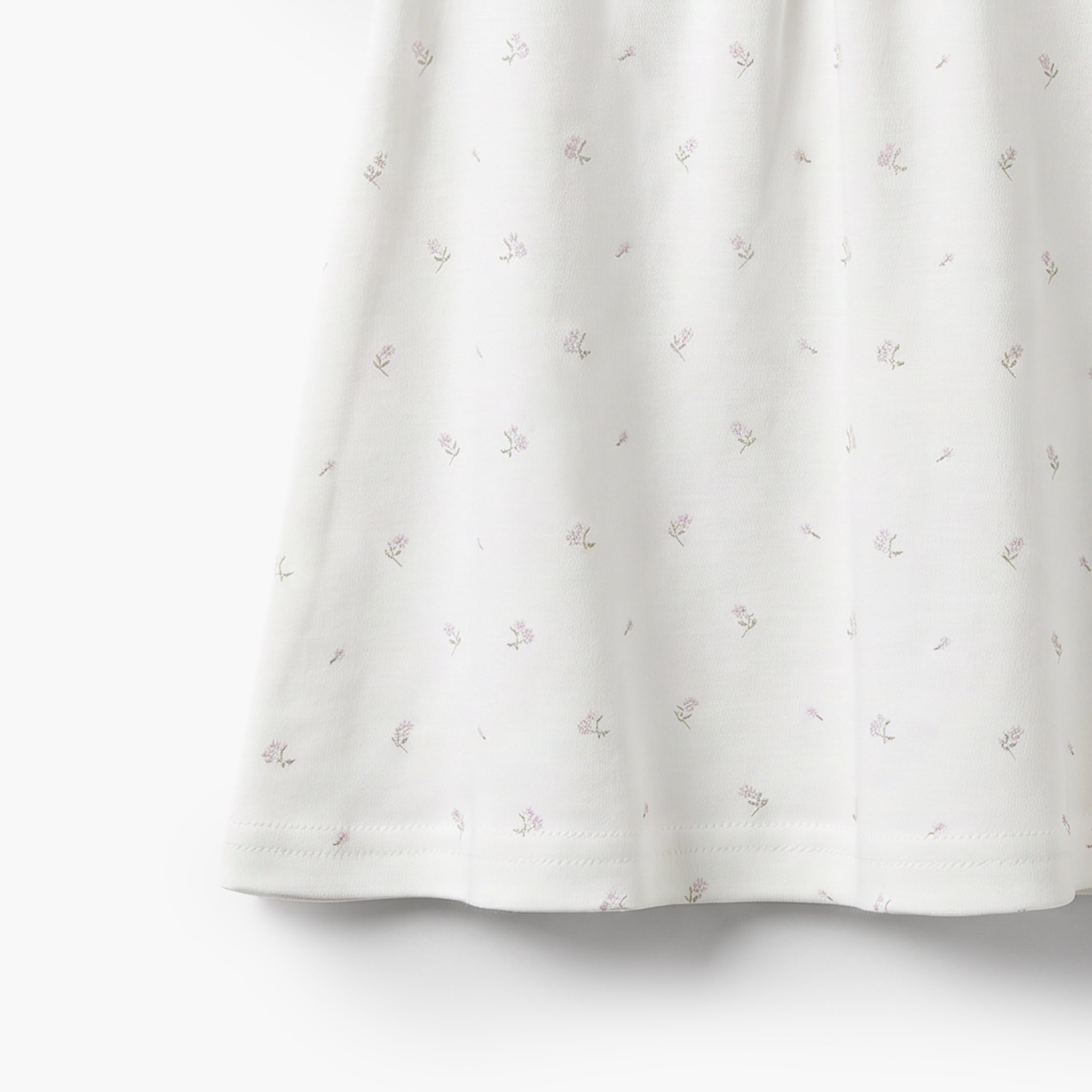 Giggles Round Neck Short Sleeves Knee Length A-line Dress with Floral Print