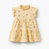 Juniors High Neck Sleeveless Knee Length A-Line Dress with Floral Print - Yellow / 12-18 mths