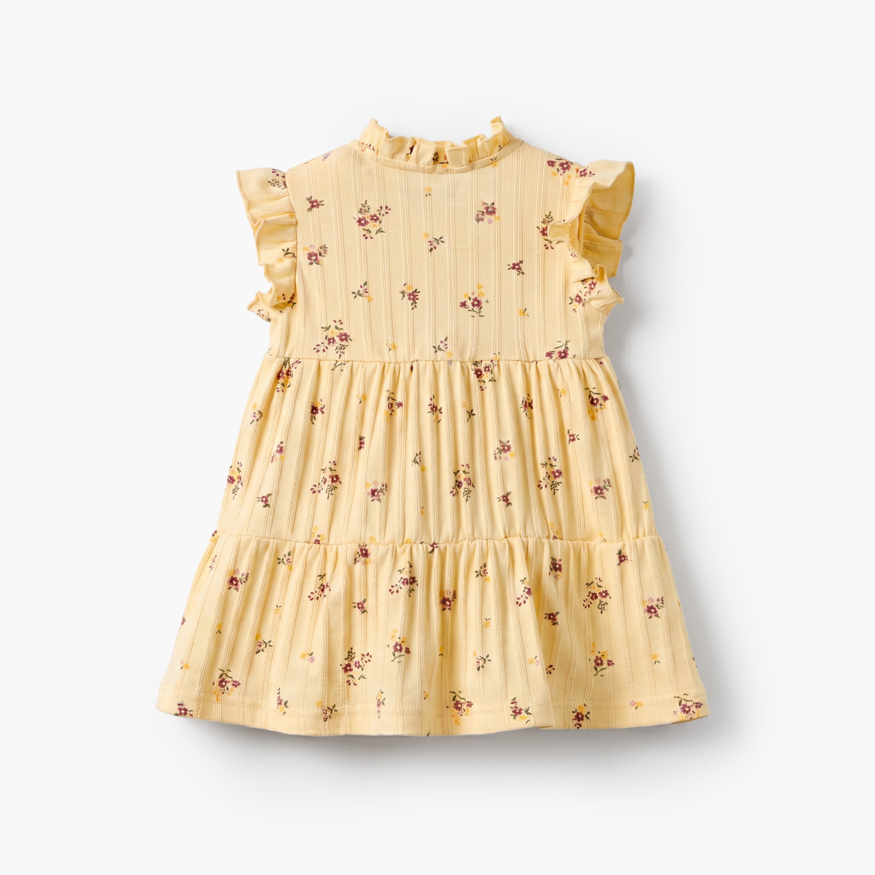 Juniors High Neck Sleeveless Knee Length A-Line Dress with Floral Print