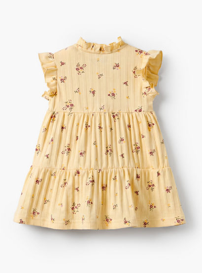 Juniors High Neck Sleeveless Knee Length A-Line Dress with Floral Print-baby-girls-clothing-dressesandjumpsuits-image-3