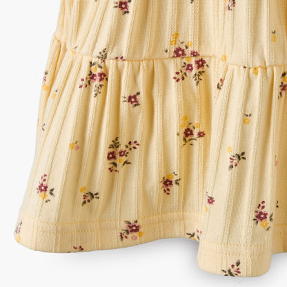Juniors High Neck Sleeveless Knee Length A-Line Dress with Floral Print