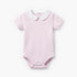 Giggles Cotton Peter Pan Collar Short Sleeves Bodysuit with Floral Print - Purple / 12-18 mths