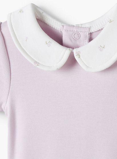 Giggles Cotton Peter Pan Collar Short Sleeves Bodysuit with Floral Print-baby-girls-clothing-bodysuits-image-4