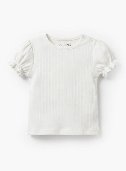 Juniors Crew Neck Short Sleeves T-shirt and Dungaree Set with Floral Print-baby-girls-clothing-setsandcoords-image-3