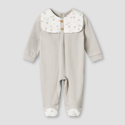Giggles Cotton Crew Neck Long Sleeves Sleepsuit with Print