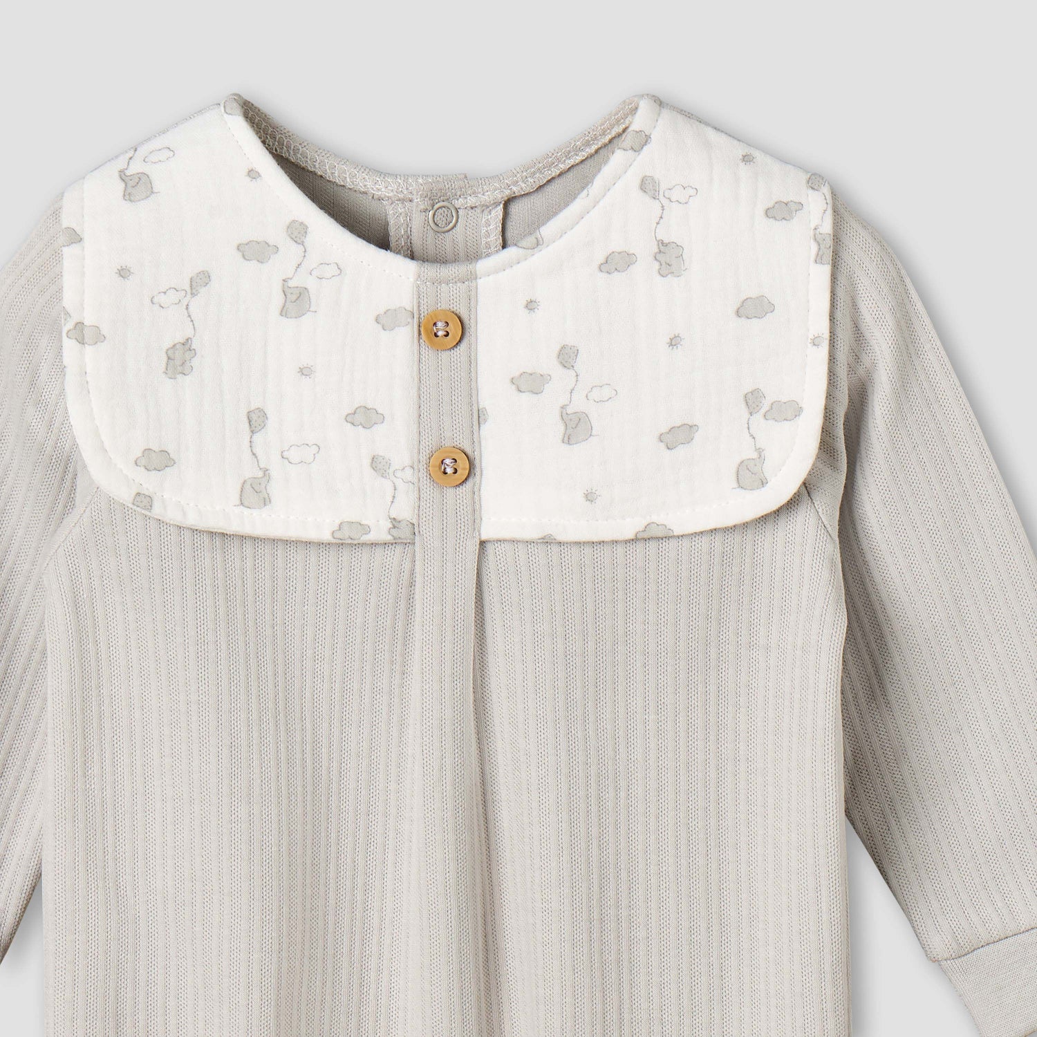 Giggles Cotton Crew Neck Long Sleeves Sleepsuit with Print