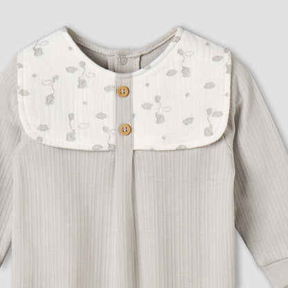 Giggles Cotton Crew Neck Long Sleeves Sleepsuit with Print