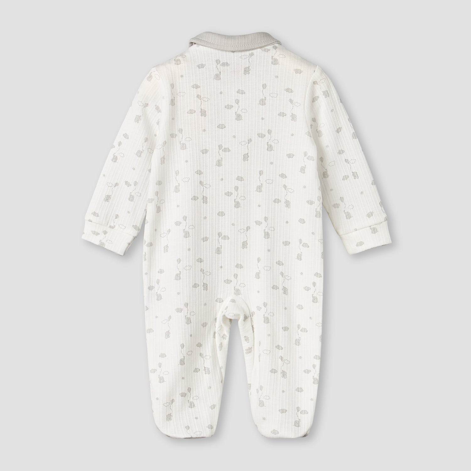 Giggles Cotton Collared Long Sleeves Sleepsuit with Print