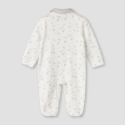 Giggles Cotton Collared Long Sleeves Sleepsuit with Print