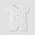 Giggles Crew Neck Short Sleeve Romper with Button Closure - White / 12-18 mths