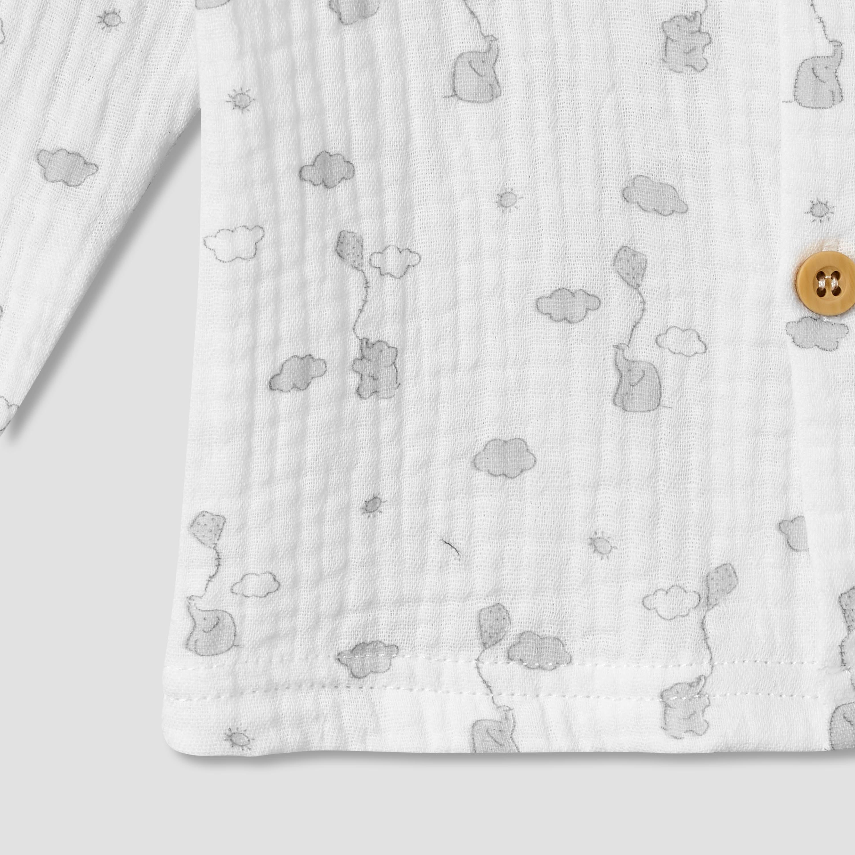 Giggles Cotton Collared Neck Long Sleeve Pyjama Set with Print