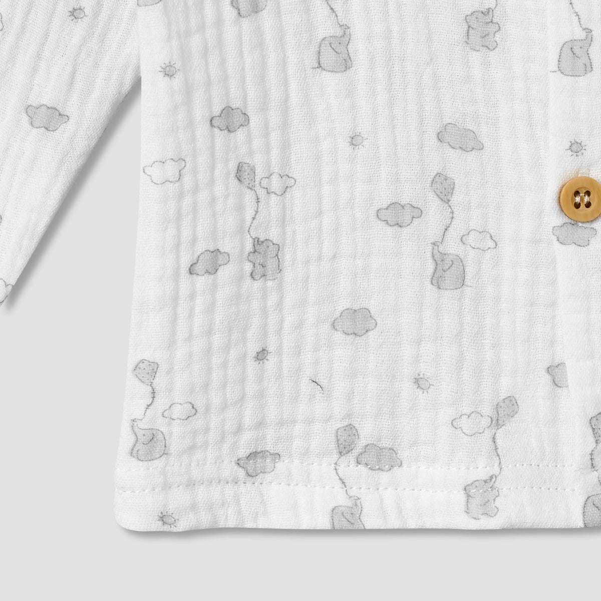 Giggles Cotton Collared Neck Long Sleeve Pyjama Set with Print