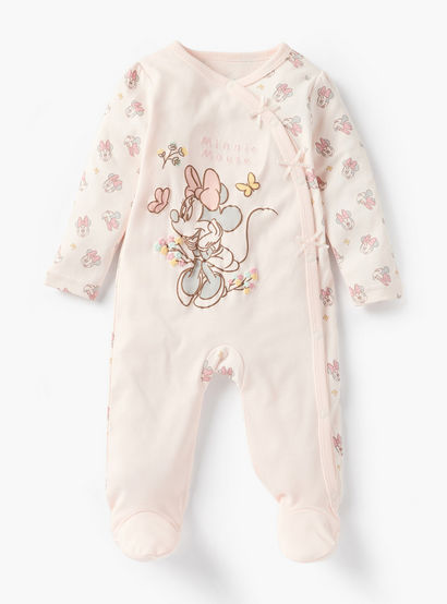 Disney Minnie Mouse Print Closed Foot Sleepsuit with Long Sleeves-baby-girls-clothing-nightwear-sleepsuits-image-1