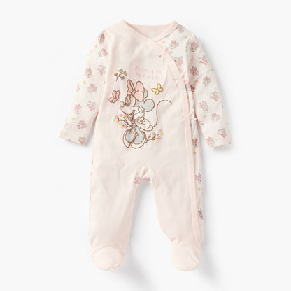 Disney Minnie Mouse Print Closed Foot Sleepsuit with Long Sleeves - Pink / 9-12 mths