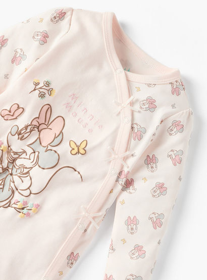 Disney Minnie Mouse Print Closed Foot Sleepsuit with Long Sleeves-baby-girls-clothing-nightwear-sleepsuits-image-3