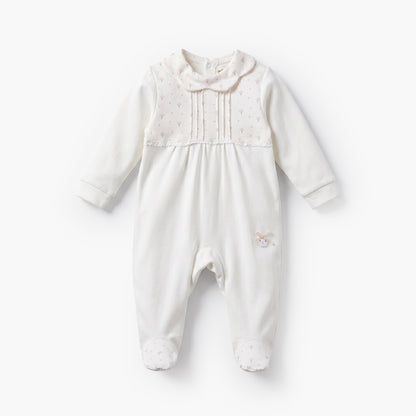 Giggles Supima Cotton Collared Long Sleeves Sleepsuit with Floral Print