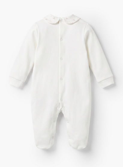 Giggles Supima Cotton Collared Long Sleeves Sleepsuit with Floral Print-baby-girls-clothing-nightwear-sleepsuits-image-3