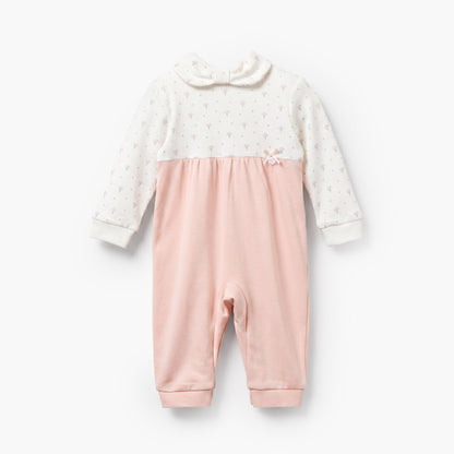 Giggles Supima Cotton Collared Long Sleeves Sleepsuit with Floral Print