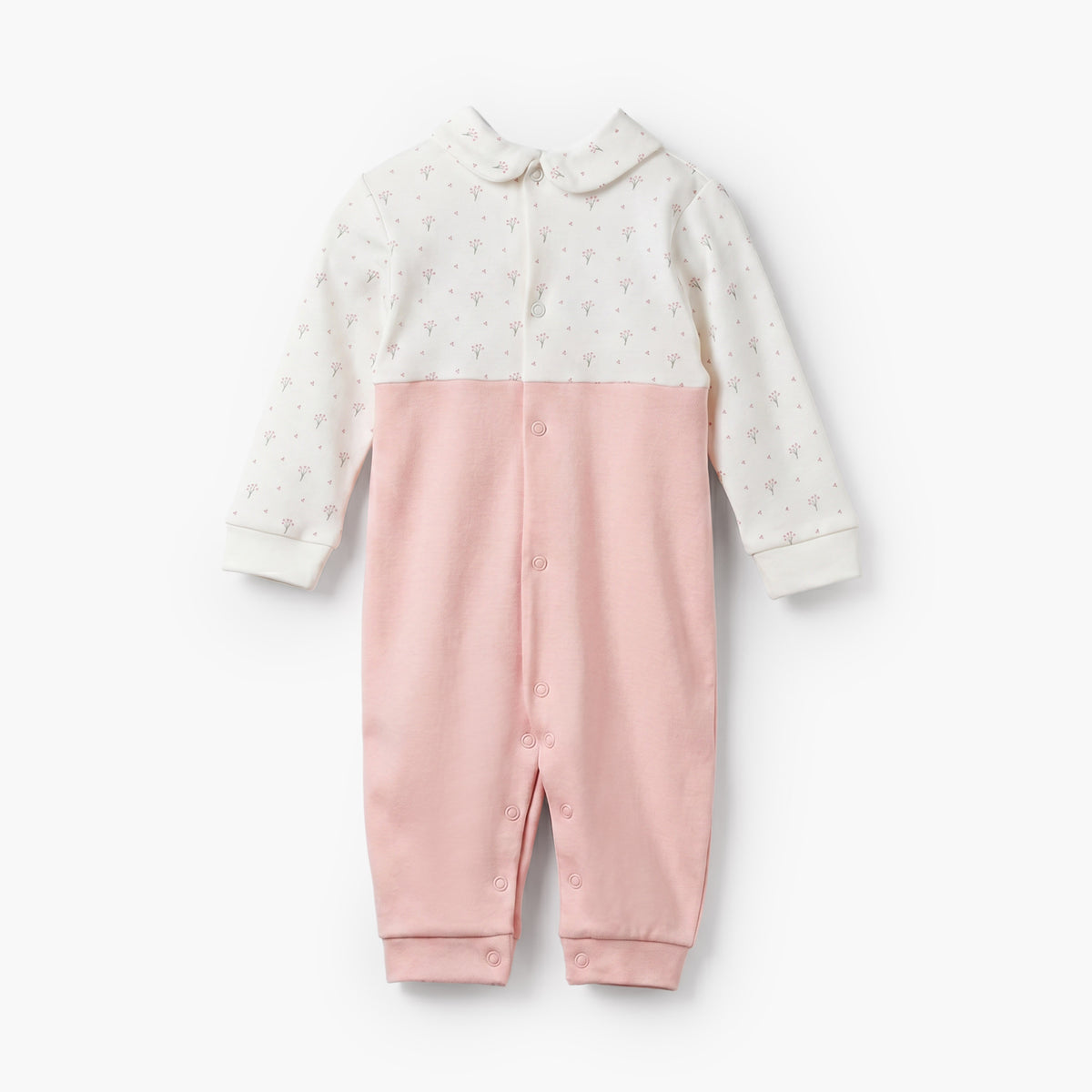 Giggles Supima Cotton Collared Long Sleeves Sleepsuit with Floral Print