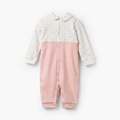 Giggles Supima Cotton Collared Long Sleeves Sleepsuit with Floral Print