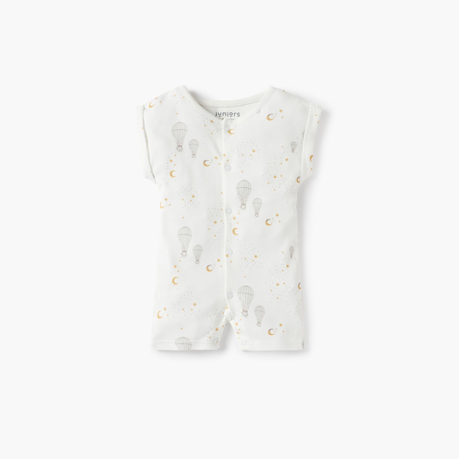 Juniors Moon and Stars Print Short Sleeves Romper - Set of 2