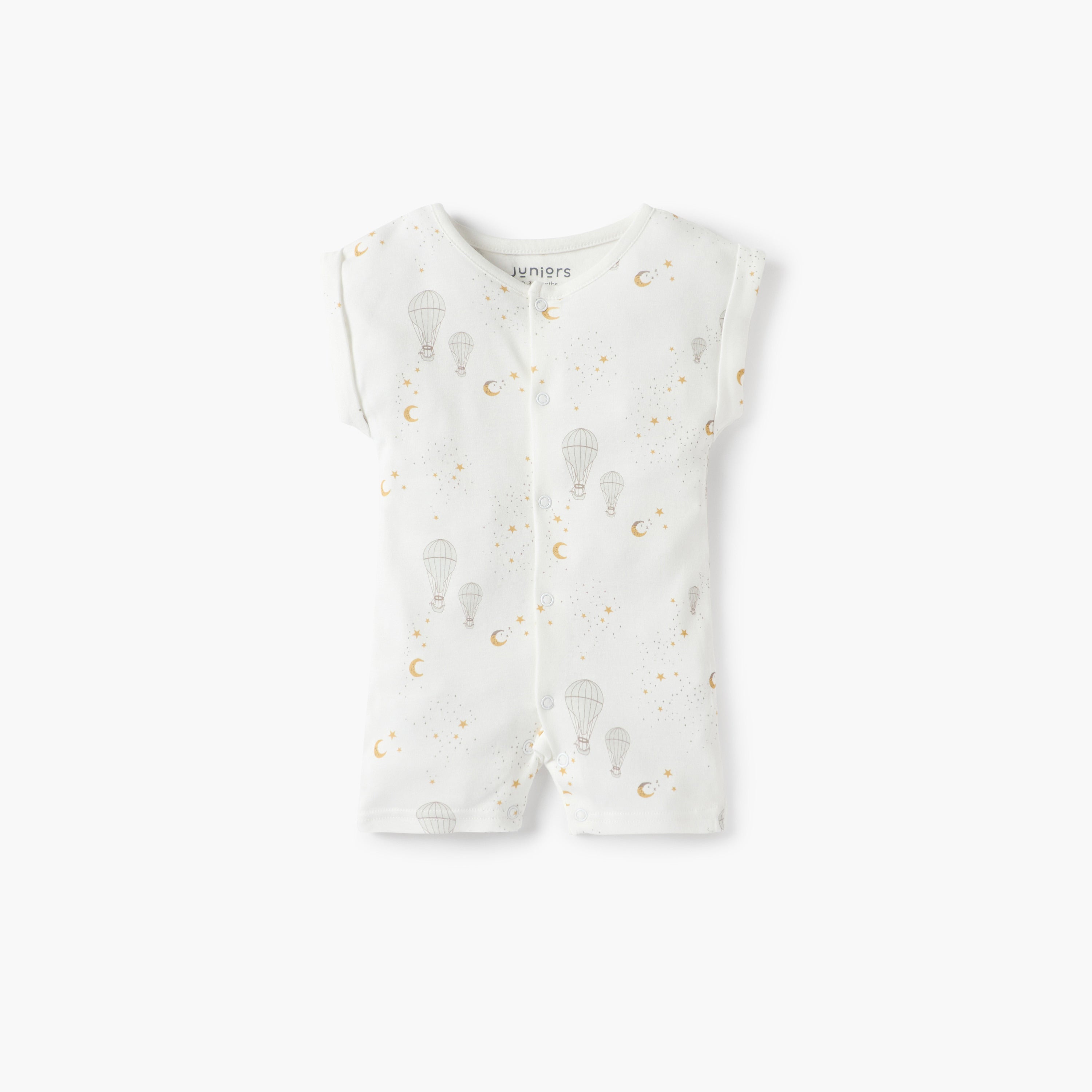 Juniors Moon and Stars Print Short Sleeves Romper - Set of 2