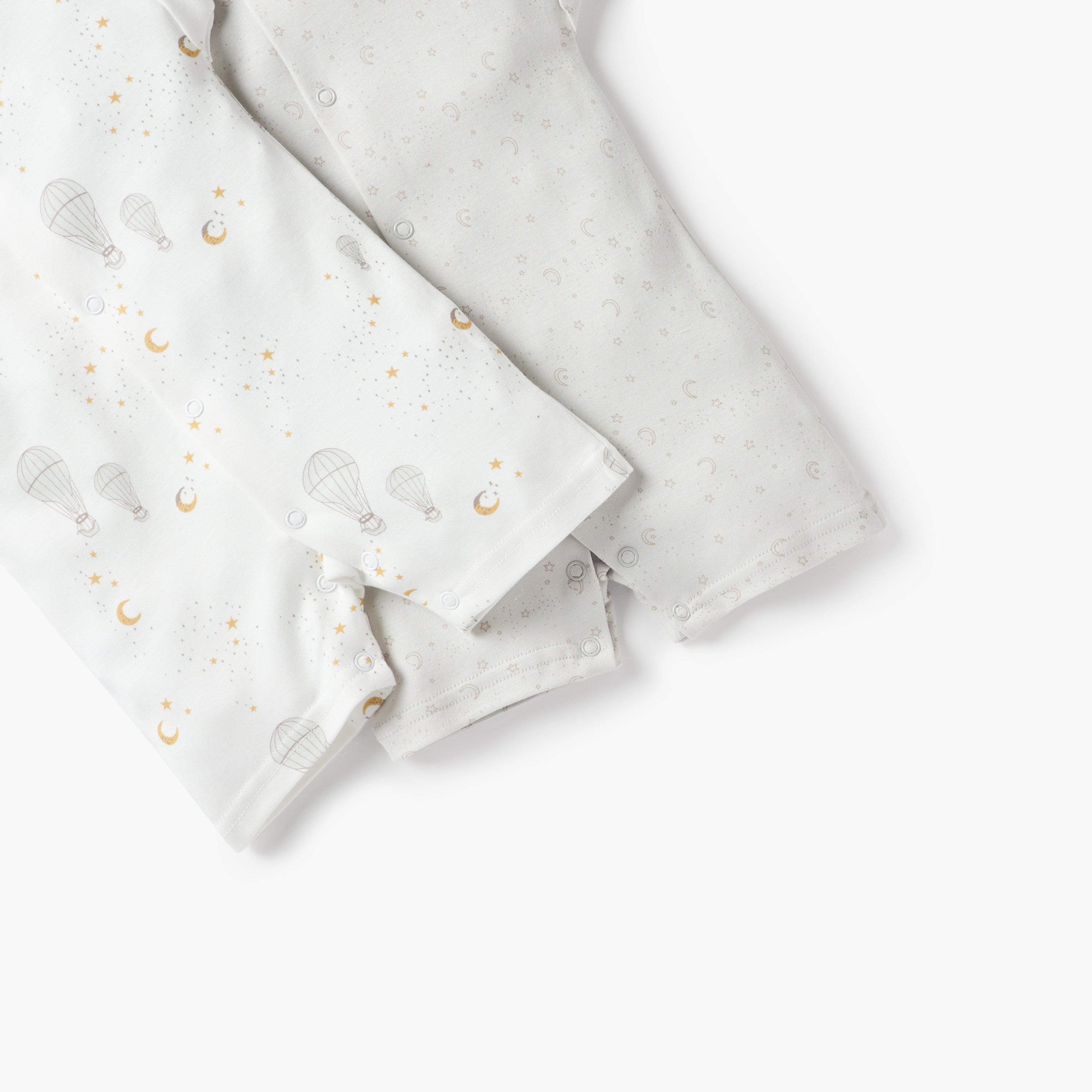 Juniors Moon and Stars Print Short Sleeves Romper - Set of 2