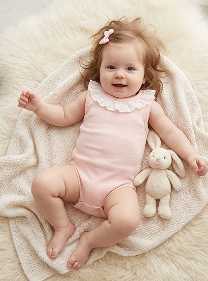 Giggles Supima Cotton Round Neck Sleeveless Bodysuit with Ruffle Detail-baby-girls-clothing-bodysuits-image-2