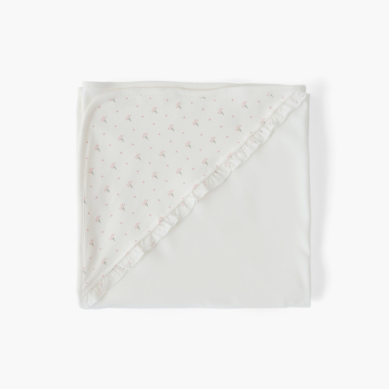 Giggles Receiving Blanket with Floral Print Hood