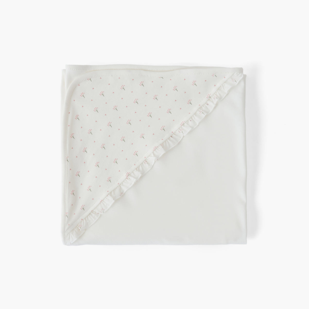 Giggles Receiving Blanket with Floral Print Hood