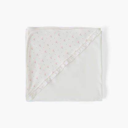 Giggles Receiving Blanket with Floral Print Hood