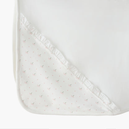 Giggles Receiving Blanket with Floral Print Hood
