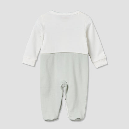 Giggles Cotton Round Neck Long Sleeve Sleepsuit with Snap Button Closure