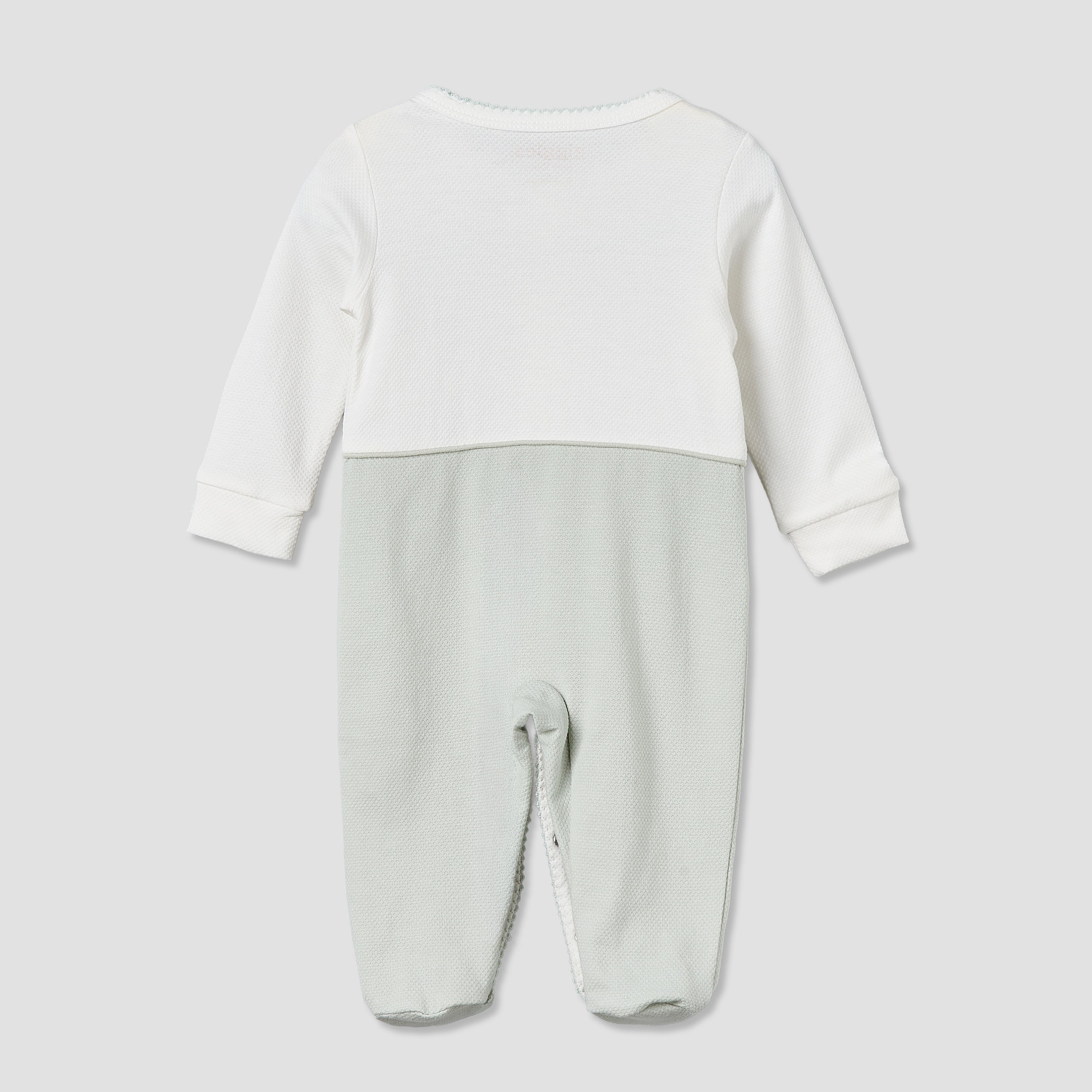 Giggles Cotton Round Neck Long Sleeve Sleepsuit with Snap Button Closure