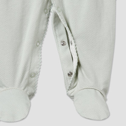 Giggles Cotton Round Neck Long Sleeve Sleepsuit with Snap Button Closure