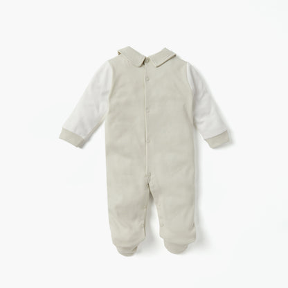 Giggles Solid Closed Feet Sleepsuit with Collar and Waistcoat