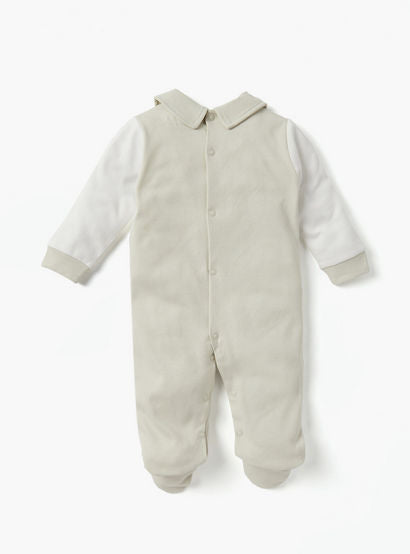 Giggles Solid Closed Feet Sleepsuit with Collar and Waistcoat-baby-boys-clothing-nightwear-sleepsuits-image-2